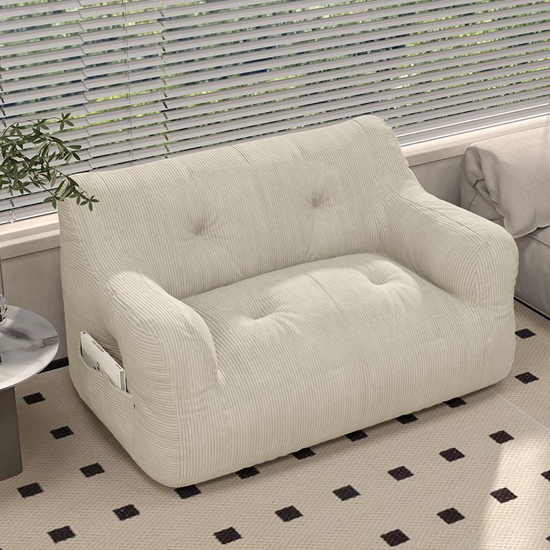 Contemporary Scandinavian Corduroy Rectangular Sofa 2-Seater With Armrest &amp; Backrest For Living Room
