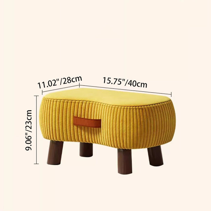 Tabouret bas cylindrique en bois massif de style scandinave contemporain, en tissu technique uni, en forme de savon, pour salon 
