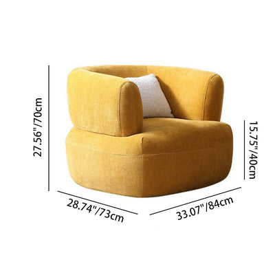 Traditional French Velvet Solid Wood Semi-Enclosed Curved Accent Chair With Armrests Backrest For Living Room