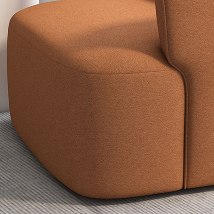 Contemporary Scandinavian Sherpa Fabric Velvet Solid Wood Rounded Square Accent Chair With Backrest For Living Room