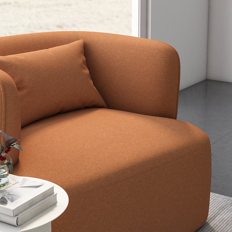 Contemporary Scandinavian Sherpa Fabric Velvet Solid Wood Rounded Square Accent Chair With Backrest For Living Room