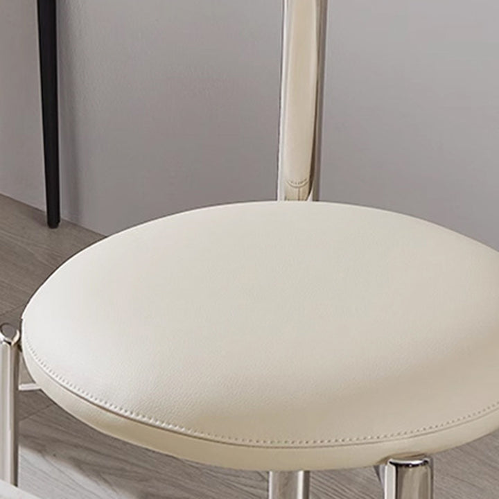 Contemporary Scandinavian Microfiber Leather Stainless Steel Ash Wood Round Curved Back Dining Chair With Backrest For Dining Room