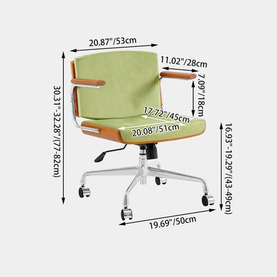 Contemporary Scandinavian Velvet PU Leather Ash Wood Stainless Steel Rectangular Swivel Desk Chair With Armrest Backrest For Home Office