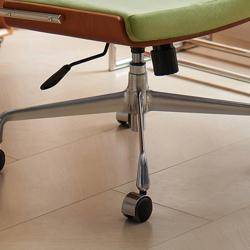 Contemporary Scandinavian Velvet PU Leather Ash Wood Stainless Steel Rectangular Swivel Desk Chair With Armrest Backrest For Home Office