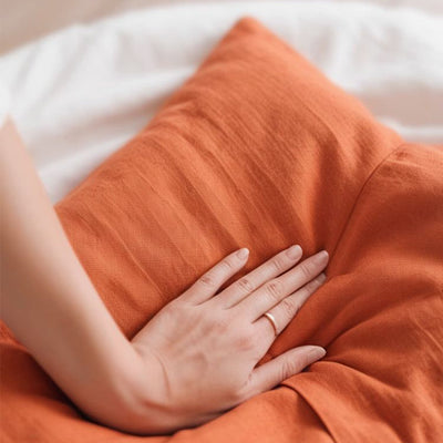 Modern Minimalist Cotton Linen Pine Foldable Rectangular Low Stool For Living Room