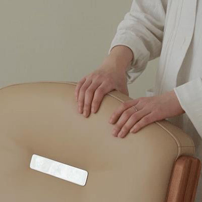 Contemporary Scandinavian Cherry Wood Stainless Steel Protein Leather Square-Arc Desk Chair With Armrest Backrest For Home Office