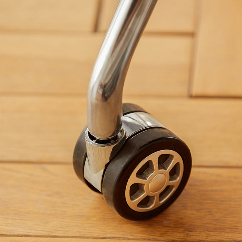 Contemporary Scandinavian Cherry Wood Stainless Steel Protein Leather Square-Arc Desk Chair With Armrest Backrest For Home Office