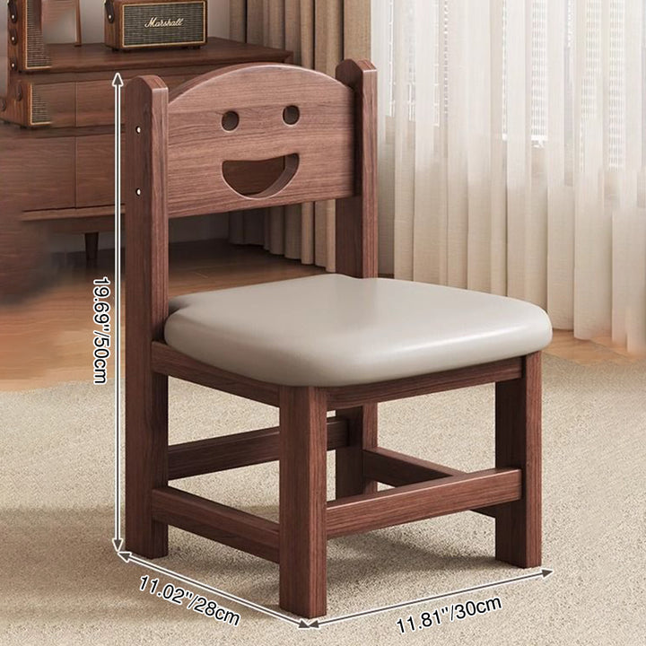 Traditional Chinese Faux Leather Pine Wood Curved Cylindrical Low Stool With Backrest For Living Room