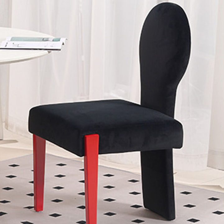 Zeitgenössischer skandinavischer Samt-Gummibaum-Vanity-Stuhl mit quadratischer, gebogener Rückenlehne für das Schlafzimmer 