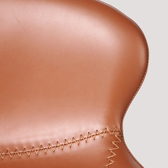 Zeitgenössischer nordischer Crazy Horse Leder Edelstahl Kohlenstoffstahl Drehbarer Barhocker mit Rückenlehne für Wohnzimmer 