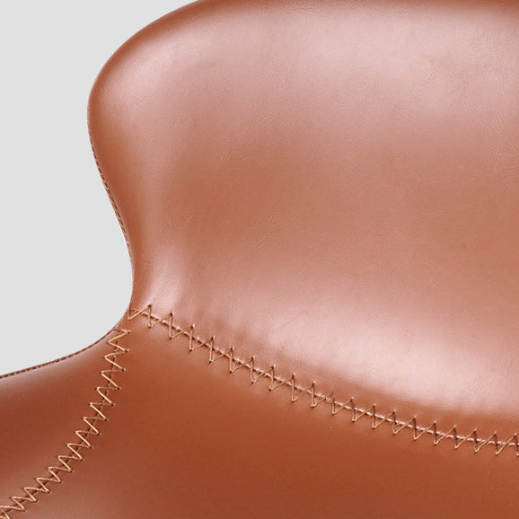 Zeitgenössischer nordischer Crazy Horse Leder Edelstahl Kohlenstoffstahl Drehbarer Barhocker mit Rückenlehne für Wohnzimmer 