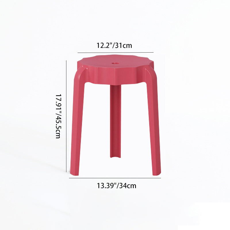 Moderner minimalistischer PP-Hocker in Blütenform stapelbar für das Wohnzimmer 