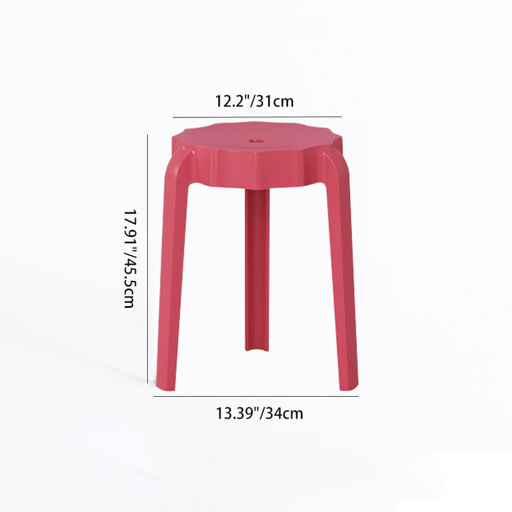 Moderner minimalistischer PP-Hocker in Blütenform stapelbar für das Wohnzimmer 