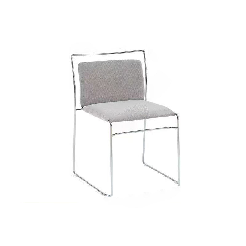 Contemporary Scandinavian Linen Carbon Steel Square Curved Bar Stool With Backrest For Living Room