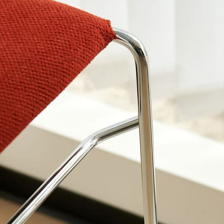 Contemporary Scandinavian Linen Carbon Steel Square Curved Bar Stool With Backrest For Living Room