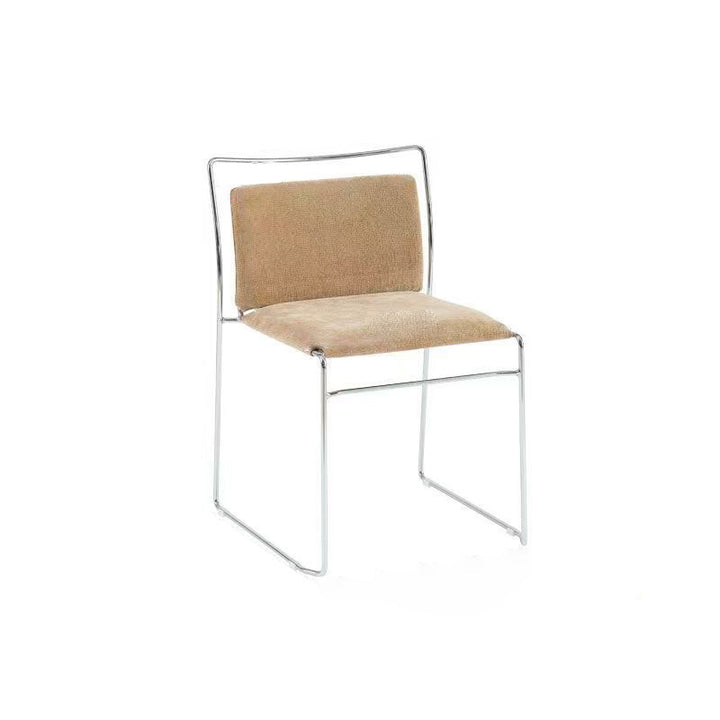 Contemporary Scandinavian Linen Carbon Steel Square Curved Bar Stool With Backrest For Living Room
