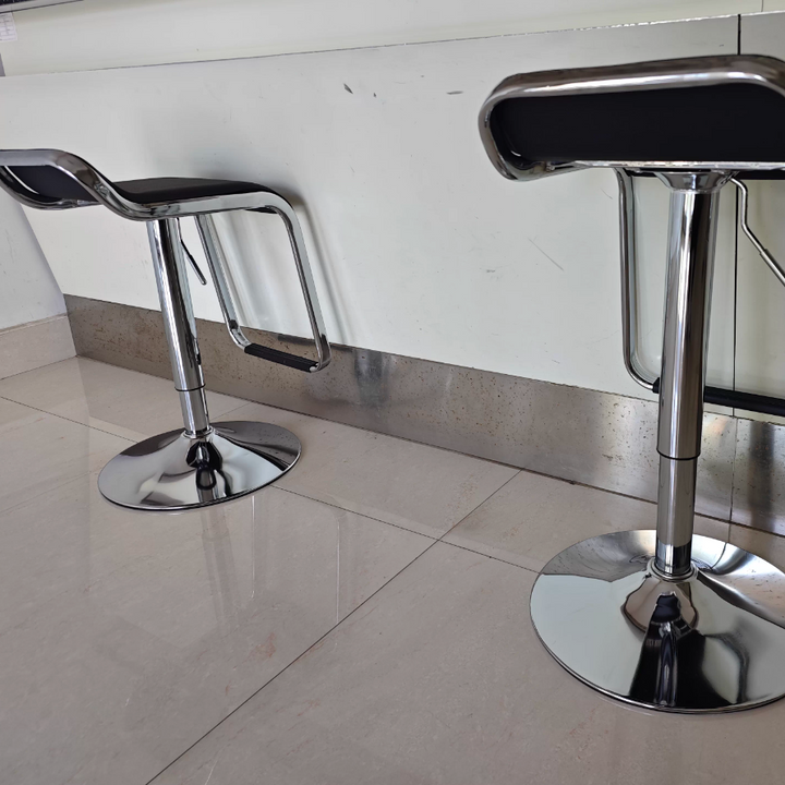 Tabouret de bar carré courbé réglable en fer et MDF nordique contemporain pour salon 