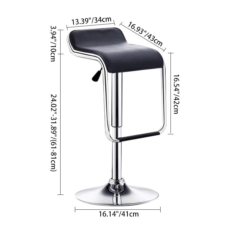 Tabouret de bar carré courbé réglable en fer et MDF nordique contemporain pour salon 