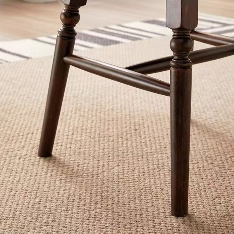 Traditional French Velvet Rubberwood Rounded Square Wave Dining Chair With Backrest For Dining Room