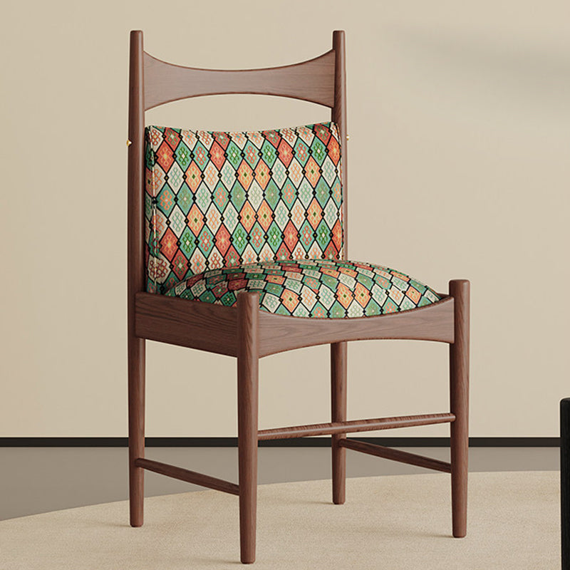Chaise de salle à manger cylindrique carrée en tissu chinois traditionnel et bois de frêne avec dossier pour salle à manger 