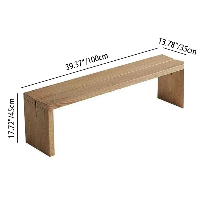 Traditional Chinese Solid Pine V-Shaped Rectangular Sofa Bench For Living Room