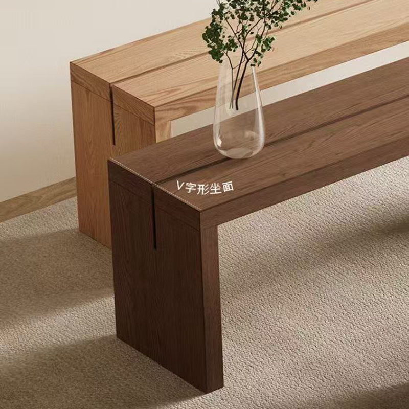 Traditional Chinese Solid Pine V-Shaped Rectangular Sofa Bench For Living Room