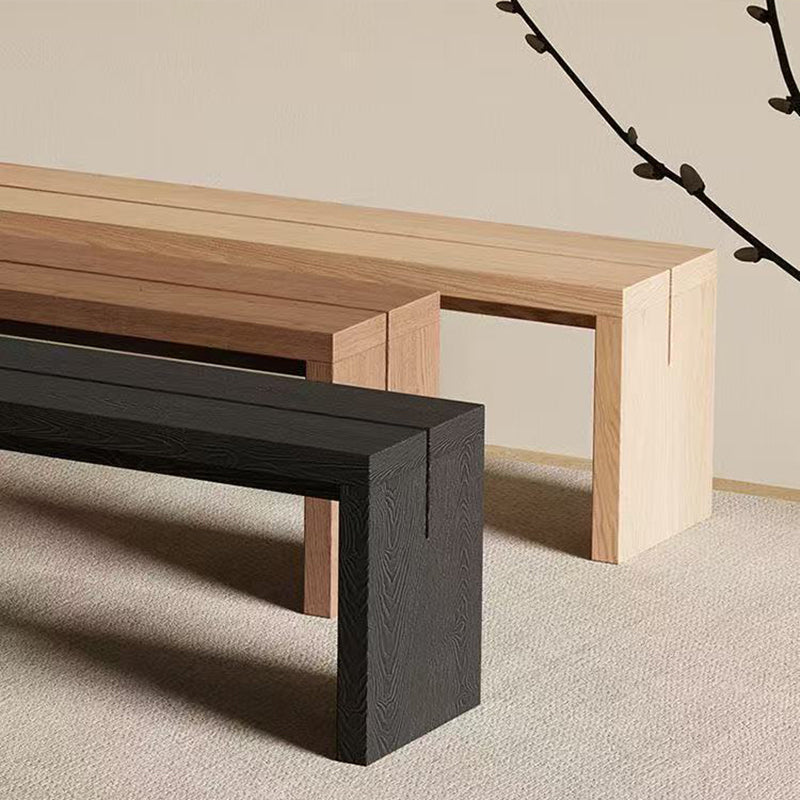 Traditional Chinese Solid Pine V-Shaped Rectangular Sofa Bench For Living Room