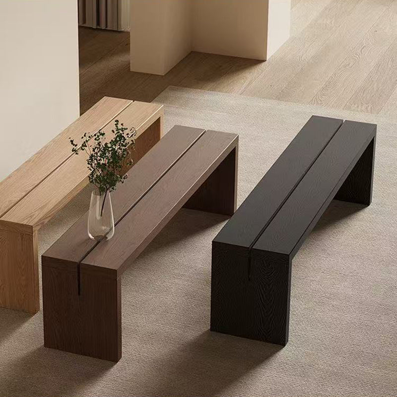 Traditional Chinese Solid Pine V-Shaped Rectangular Sofa Bench For Living Room