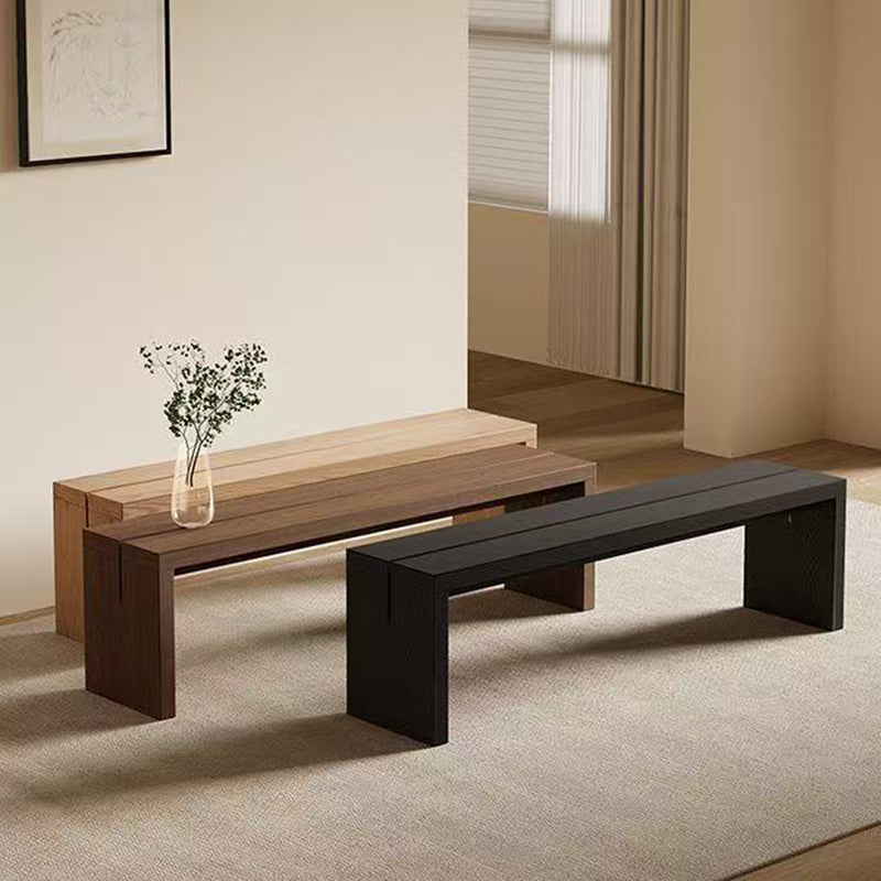 Traditional Chinese Solid Pine V-Shaped Rectangular Sofa Bench For Living Room