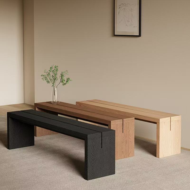 Traditional Chinese Solid Pine V-Shaped Rectangular Sofa Bench For Living Room
