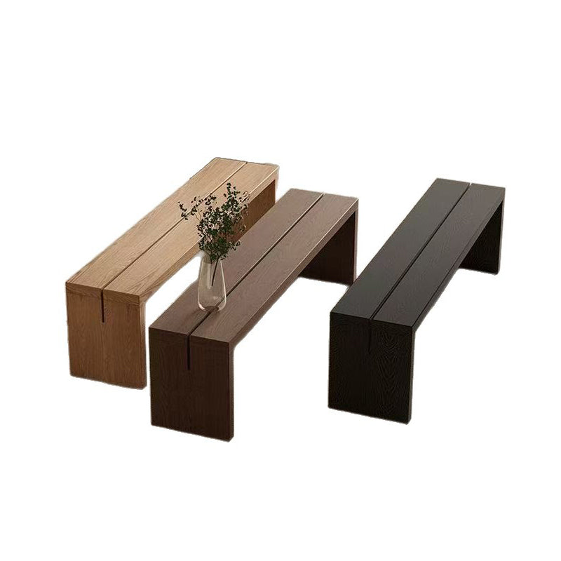 Traditional Chinese Solid Pine V-Shaped Rectangular Sofa Bench For Living Room
