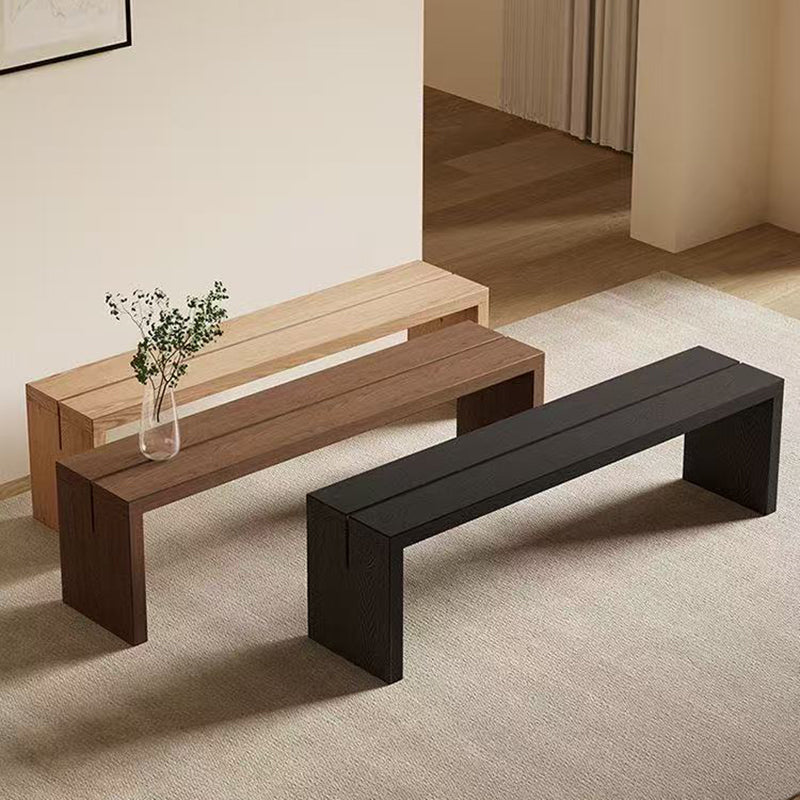Traditional Chinese Solid Pine V-Shaped Rectangular Sofa Bench For Living Room