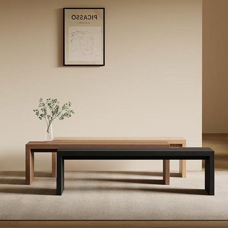 Traditional Chinese Solid Pine V-Shaped Rectangular Sofa Bench For Living Room