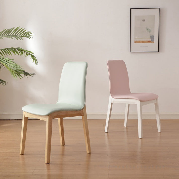 Modern Minimalist Microfiber Leather Rubberwood Square Dining Chair Backrest For Dining Room