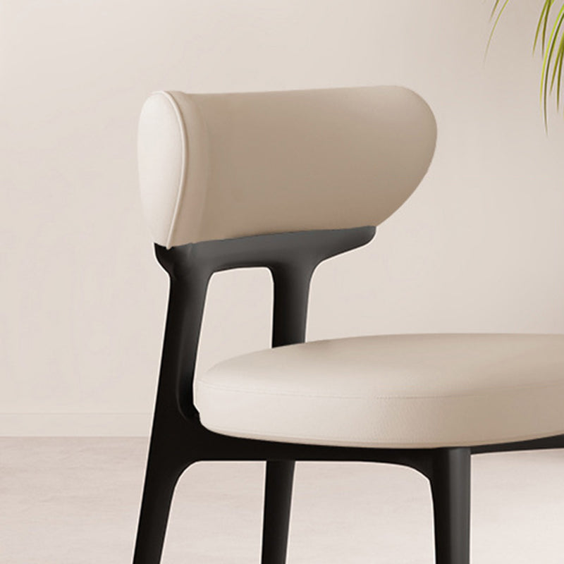 Traditional Chinese Microfiber Leather Ash Wood Curved Round Dining Chair Backrest For Dining Room