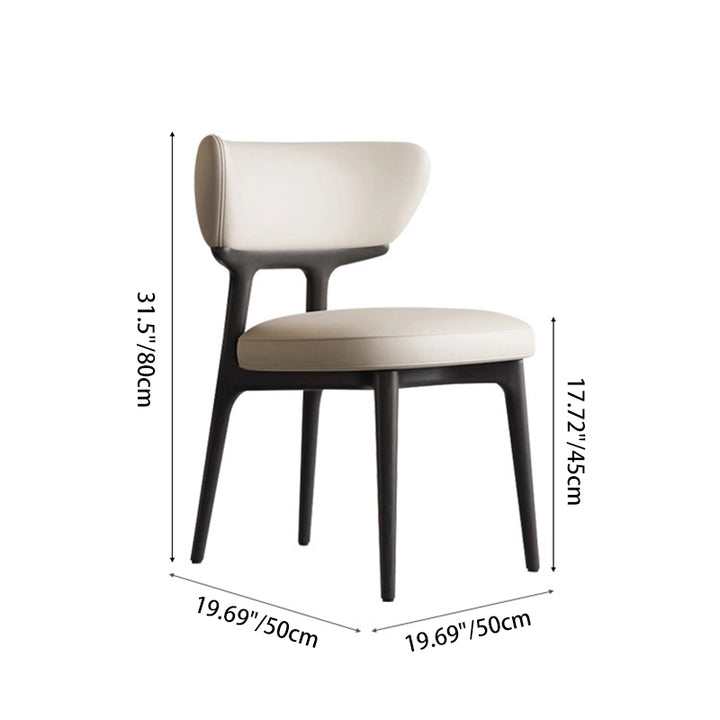 Traditional Chinese Microfiber Leather Ash Wood Curved Round Dining Chair Backrest For Dining Room