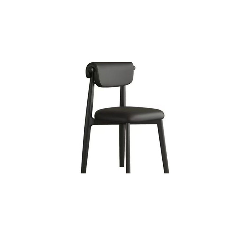 Zeitgenössischer skandinavischer Mikrofaser-Leder-Stahl mit Carbonfaser-Rundkanten-Quadrat Esszimmerstuhl-Rückenlehne für das Esszimmer 