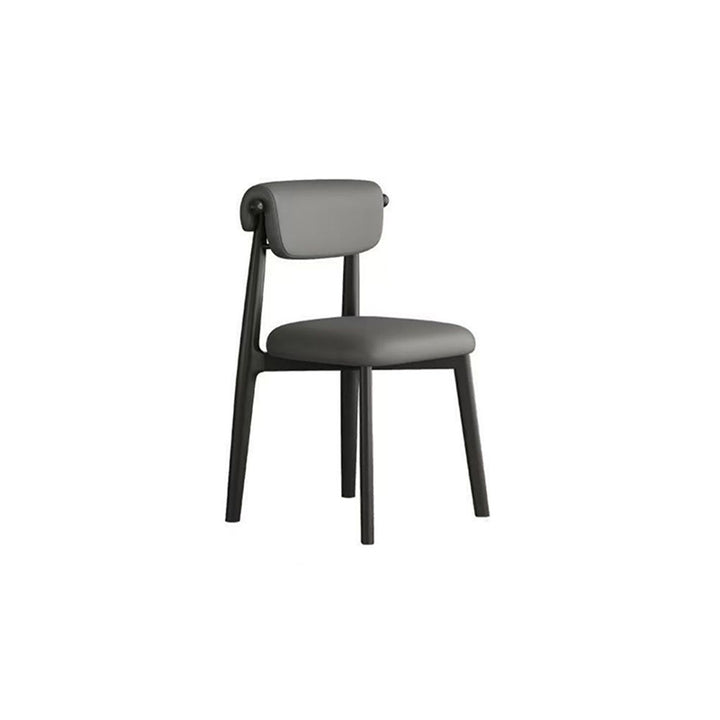 Zeitgenössischer skandinavischer Mikrofaser-Leder-Stahl mit Carbonfaser-Rundkanten-Quadrat Esszimmerstuhl-Rückenlehne für das Esszimmer 