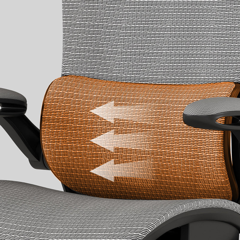 Chaise de bureau courbée moderne minimaliste à cinq branches en acier et maille de nylon avec dossier et accoudoirs pour bureau à domicile 