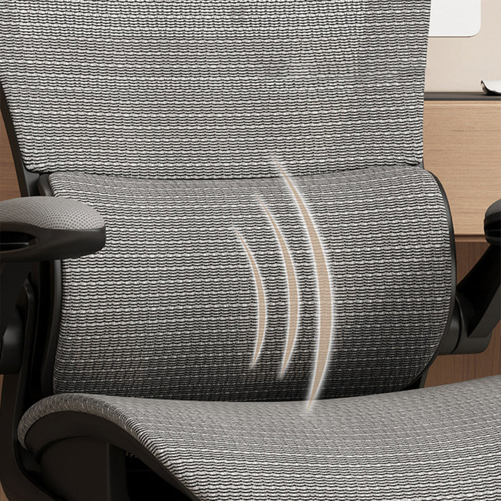 Chaise de bureau courbée moderne minimaliste à cinq branches en acier et maille de nylon avec dossier et accoudoirs pour bureau à domicile 