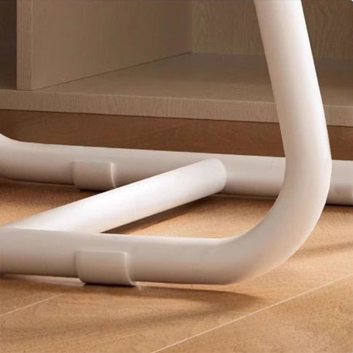 Chaise de bureau carrée moderne minimaliste en métal à structure cantilever en maille, avec dossier et accoudoirs, pour bureau à domicile 