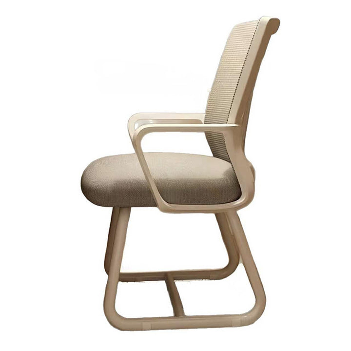 Chaise de bureau carrée moderne minimaliste en métal à structure cantilever en maille, avec dossier et accoudoirs, pour bureau à domicile 