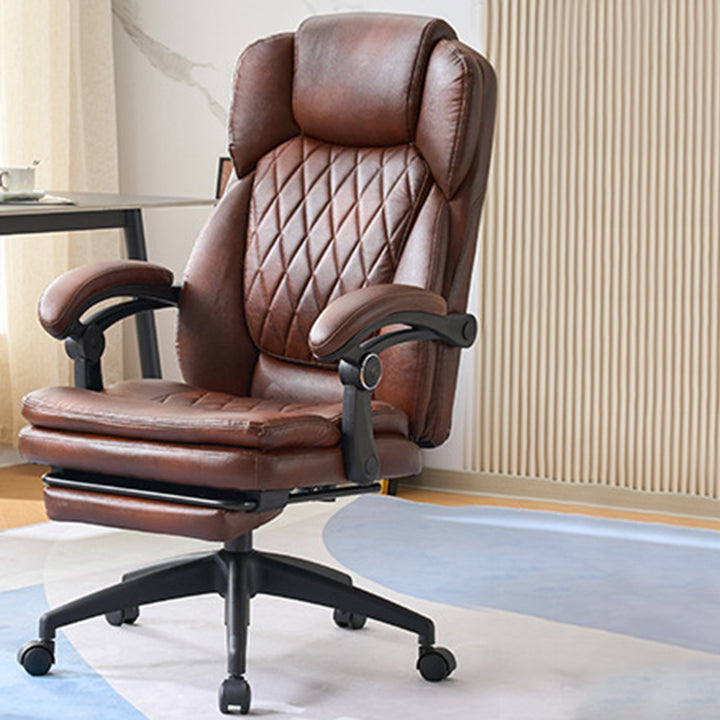 Chaise de bureau carrée incurvée pivotante en PP, en cuir anti-rayures, de luxe moderne, avec dossier et accoudoirs, pour la maison et le bureau 