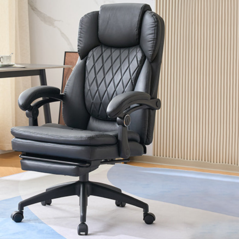 Chaise de bureau carrée incurvée pivotante en PP, en cuir anti-rayures, de luxe moderne, avec dossier et accoudoirs, pour la maison et le bureau 