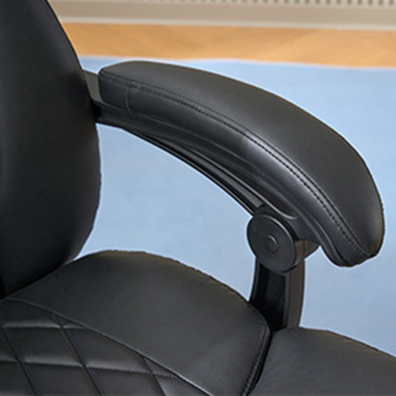Chaise de bureau carrée incurvée pivotante en PP, en cuir anti-rayures, de luxe moderne, avec dossier et accoudoirs, pour la maison et le bureau 