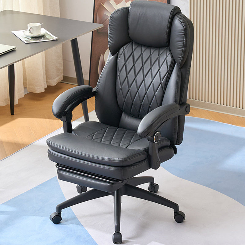 Chaise de bureau carrée incurvée pivotante en PP, en cuir anti-rayures, de luxe moderne, avec dossier et accoudoirs, pour la maison et le bureau 
