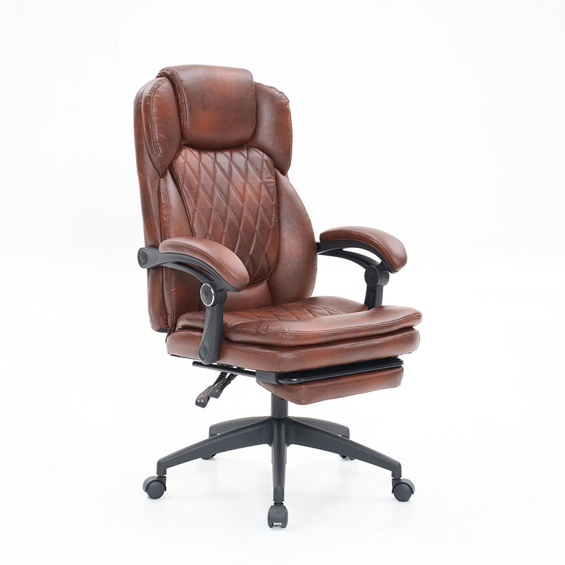 Chaise de bureau carrée incurvée pivotante en PP, en cuir anti-rayures, de luxe moderne, avec dossier et accoudoirs, pour la maison et le bureau 