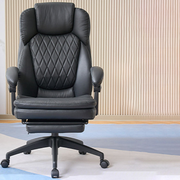 Chaise de bureau carrée incurvée pivotante en PP, en cuir anti-rayures, de luxe moderne, avec dossier et accoudoirs, pour la maison et le bureau 