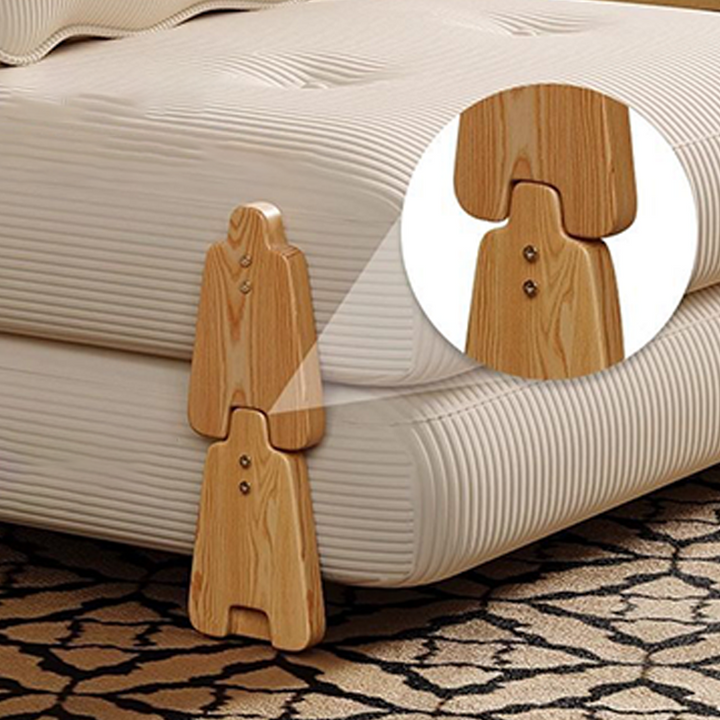 Modern Minimalist Corduroy Rubberwood Wave Shape Folding Sofa Bed For Living Room
