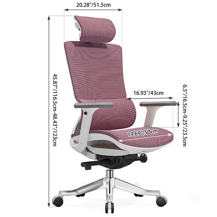 Modern Minimalist Breathable Mesh Ergonomic Desk Chair - Adjustable Lumbar Support Headrest Office Chair For Home Office